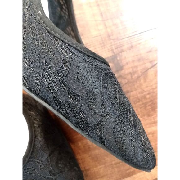 Kelly & Katie Black 11M Lace Heeled Pointed Toe Stiletto Pumps - Picture 5 of 7